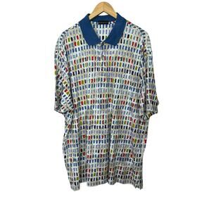 Riscatto Vintage Mens Shirt 3X Polo Cotton Shirt Hong Kong Abstract Colorful Art